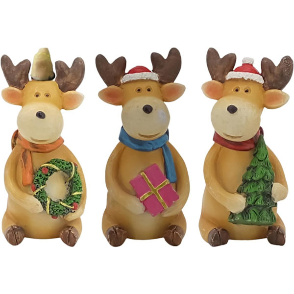 Harpiks Elgfigurer, Julepynt, Lekne Hjortepynt, Kreativ Julehåndverk