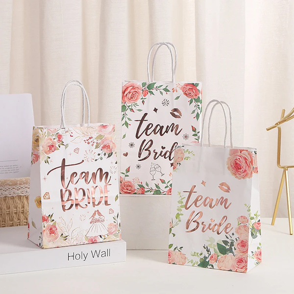 5 st Team Bride papperspåse Bröllopspresentpåse Godispåse Barnfavorit Packningspåse Bröllopsfest Dekorationstillbehör Party Favor 5pcs Style 3 Övrigt