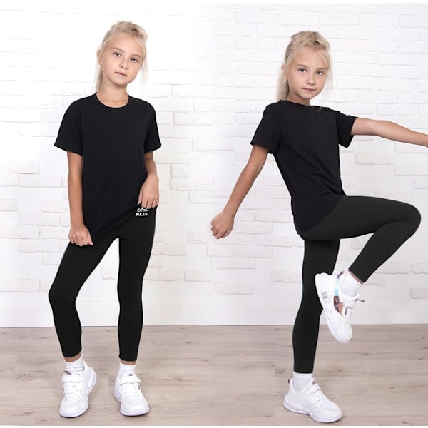 Børne Lange Leggings, Sportsbukser til Piger, Ankel Lange Størrelser 7-14 150CM-1 strips 150CM-1 strips