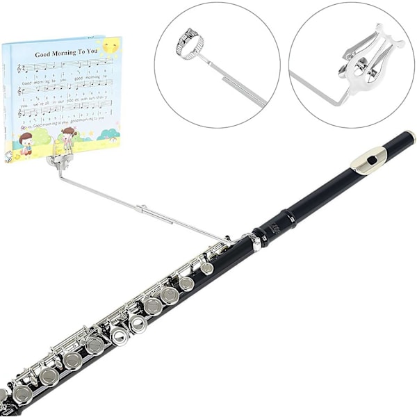 Musikklemme for treblåseinstrumenter, Sølv Klarinett Lyre Klemme-På Noteholder