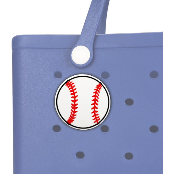 Bogg Bag-berlocker - Dekorativa tillbehör för strandväska, vit basebollberlock White baseball