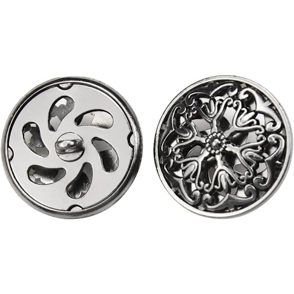12 st 20 MM metallknappar knapp Svart sömnad Metall sybehör