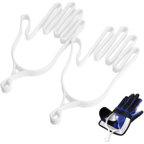Holdbar Golf Handske Strækker med Hængeværktøj og Krog, Perfekt til Golfentusiaster 4 Pack-White One Size