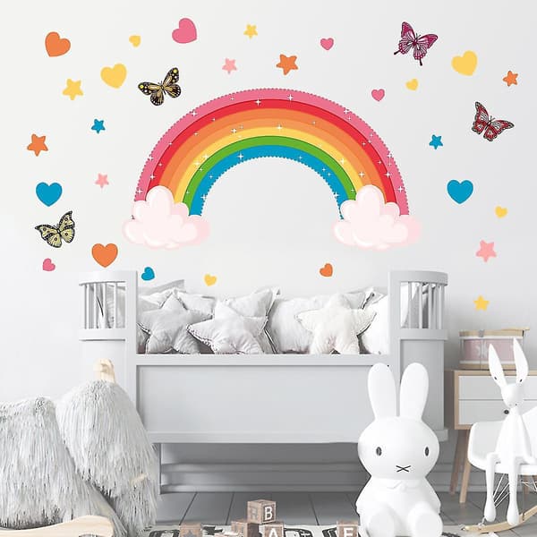 Regnbågs Väggdekaler För Baby Barn Tonårsrum (regnbåge)_max
