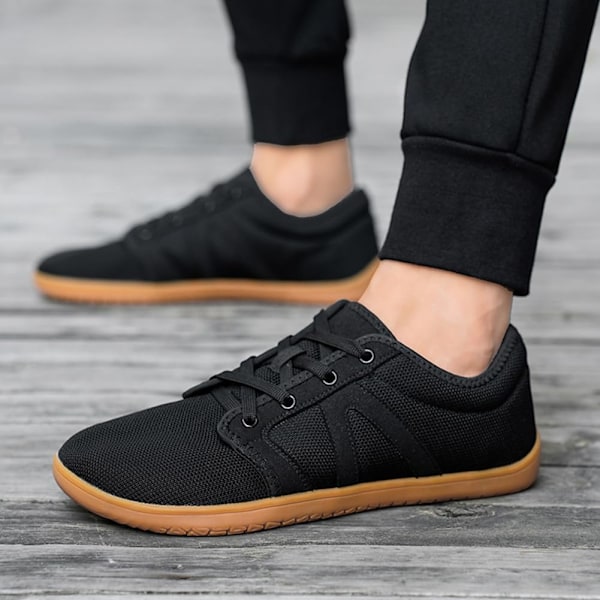 Unisex Barfota Skor, Bred Tåbox, Noll-Drop Sula, Trail & Promenadskor - Svart K02 svart 40 EU