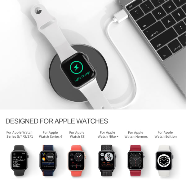 CQBB QS-01 Tillämplig Apple Watch Lagring och Laddningsbas-Svart. Bärbar bashållare för laddstationshantering