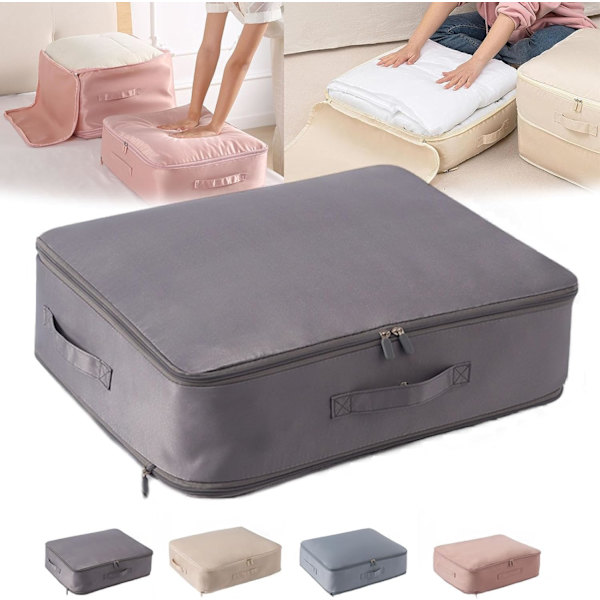 Stærke Flyttekasser, Selvkondenserende Ziplock-Organiseringspose, Grå L (20,5x16,5x11,8 tommer) Grey L(20.5*16.5*11.8inch)