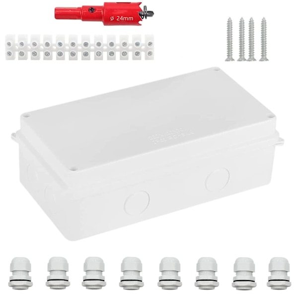 IP65 Vandtæt Overflademonteret Fordelingsboks, Stor ABS Fordelingsboks (200x100x70mm) 200 x 100 x 70