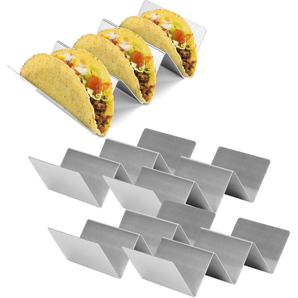 Tacoholder, 4 stk Tacoholdere W Form Pannekaker i Rustfritt Stål Kjøkkenredskaper for Restaurant Spisesal