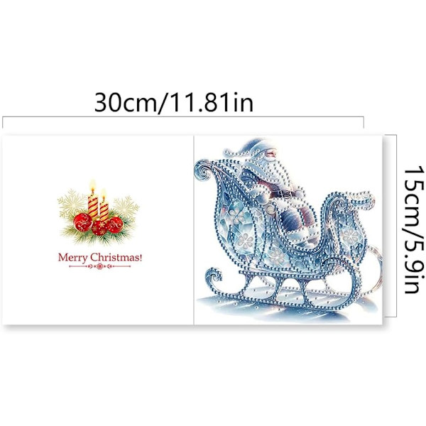 DIY Diamantkonst Julgranskort Kit, 12/8/6/4 Pack, Handgjorda Semesterkort HK053