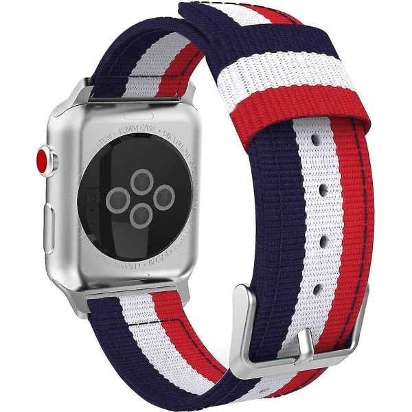 SQBB Kompatibel för Apple Watch Band, Finvävt Nylon Justerbart Ersättningsband Sport Strap Fit iWatch
