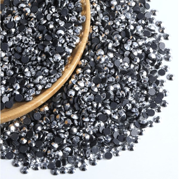8000 Hotfix Rhinestones, Sølv Hematit, SS6, 1,9-2,1 mm til Tøj & Håndværk Silver Hematite SS6