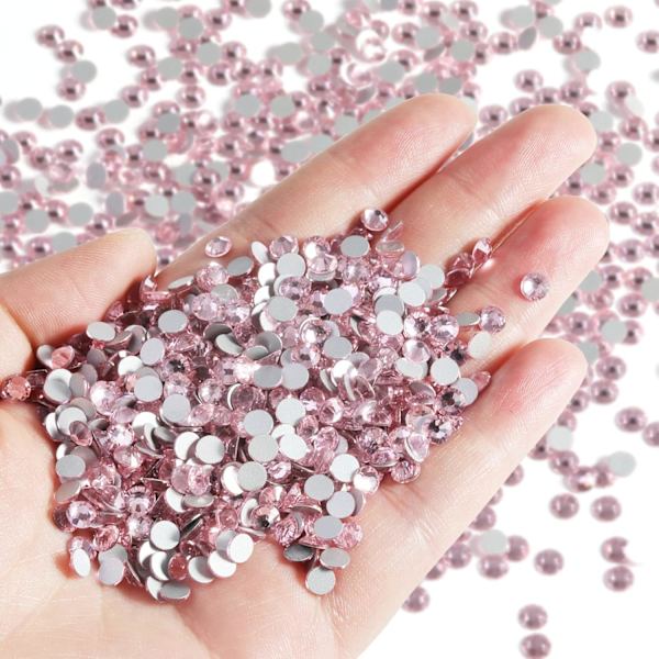 14400 stk. Lyse Rosafarvede Flade Rhinestones til Negle, SS6, 1,9-2,1 mm Lt.Rose/Lt.Pink SS6/14400pcs