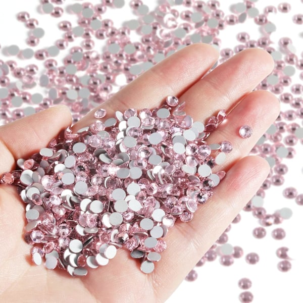 2880 stk Lyse Roserosa Flatback Rhinestones for Nail, SS30, 6.3-6.5mm Lt.Rose/Lt.Pink SS30/2880pcs