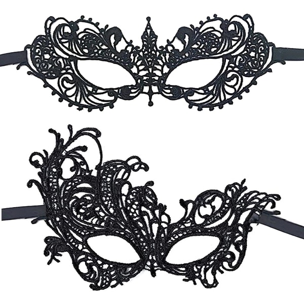 Dam Sexig Prom Lace Mask Halloween Masquerade Party Halvmask 2 stycken SQBB