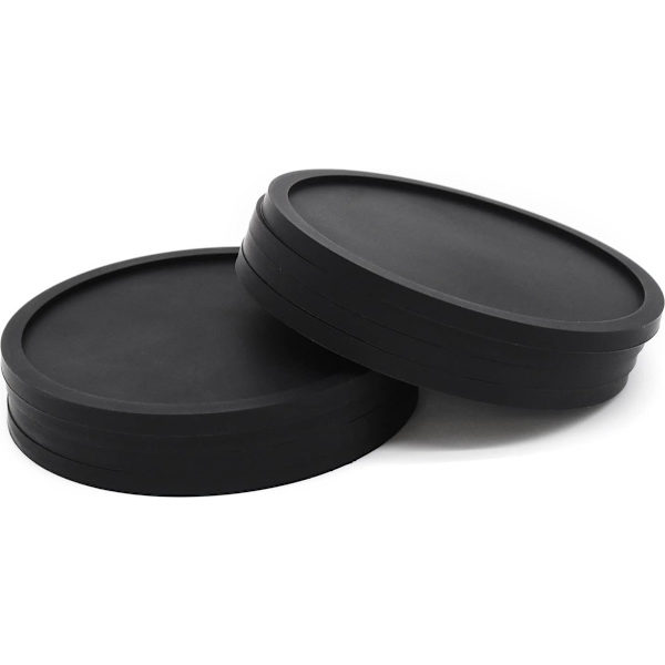 Coasters - 8-delt coaster - Silikone - Rund - Til kopper og coasters - Grydelapper - Sorte coasters - 10×10×0.3cm