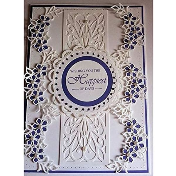 Metallstansar Set, 4 Mönster Runda Spetsblommor Kantstansar (Silver) Silver