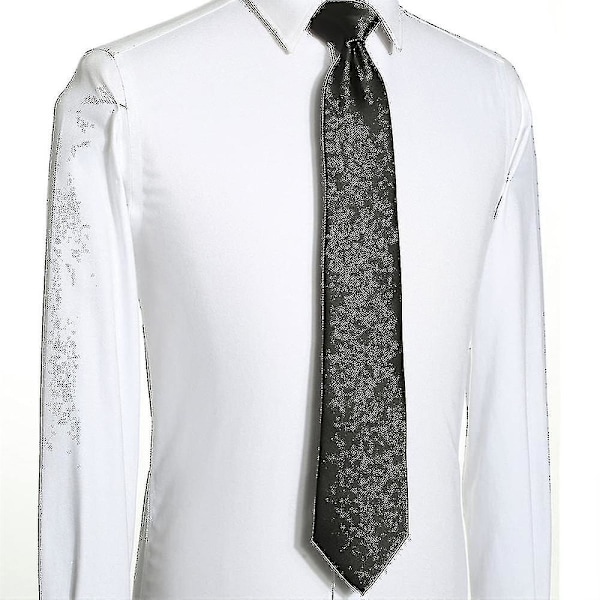 Polyester slips ren färg slips herr slips (brun)