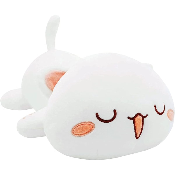 CQBB Söt kattunge plysch leksak gosedjur Pet Kitty Mjuk anime katt plysch kudde för barn (vit B, 12")