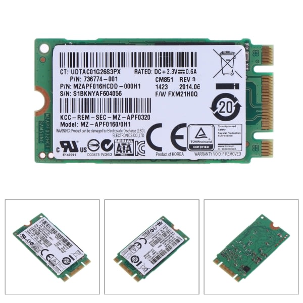 CQBB SSD 2242 M.2 SATA Protocol 16GB intern Solid State Drive Industriell dator
