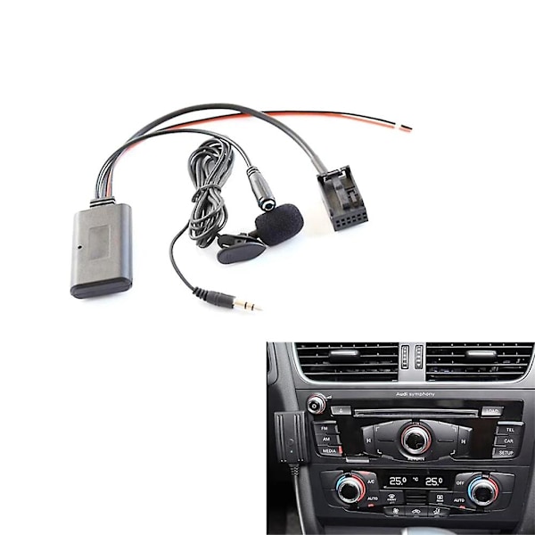 Bil Bluetooth 5.0 Aux-kaapeli Mikrofoni Handsfree Matkapuhelin Ilmainen Puheluadapteri E60 E63 E87 [DB]