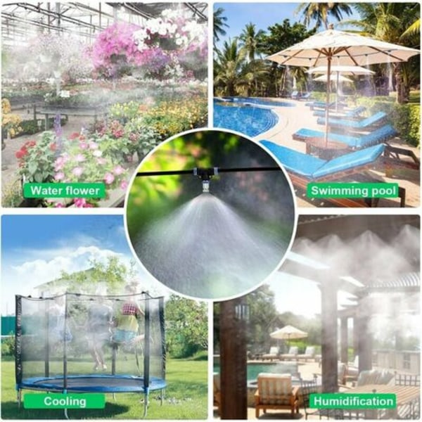 Dimsystem, 10M bevattningssystem Dimsystem för utomhusbruk Kylsystem Idealiskt för Gazebo Garden Patio 10 Nozz