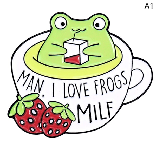 Froggy Emalj Pins Anpassad e Frog Kaffe Mugg Mjölk Juice Kan Broo A1