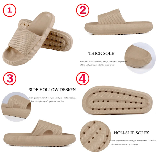 2024 Sommartofflor Män Mjuk Inomhus Hem Platta Sandaler Kvinnor Mode Flip Flops Strand Skor Man Par Icke-Slip Badrummer Bilder B Green 42-43