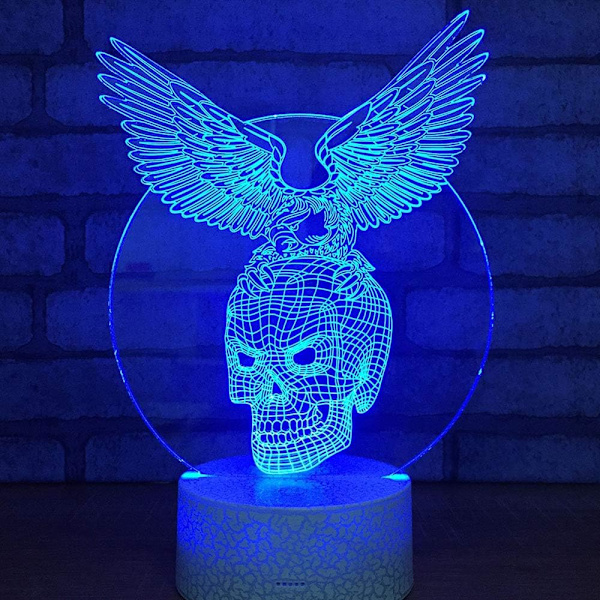 3D LED-hjort optisk illusionssensor nattlampa med smart T