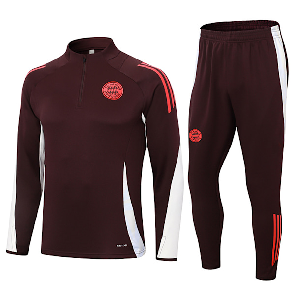 2425 Nya Spanien Portugal Brasilien Vuxen Långärmad Fotbollsträningsuniform Set Bayern/Deep Purple Bayern/Deep Purple XL