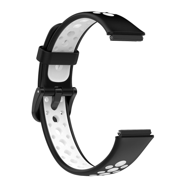 SQBB Watch Silikonarmbandsarmband Andningsbart, svettsäkert för Huaweiband 7 Black and White ingen