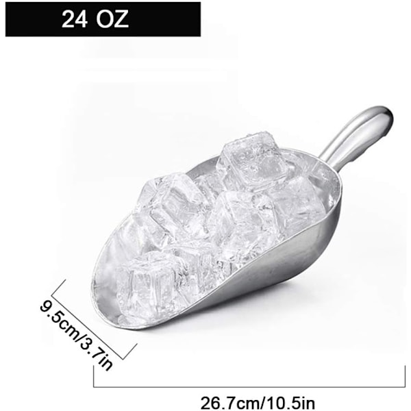 Iskopper i støbt aluminium, Køkkenredskab til ismaskine (24 oz) 24 OZ