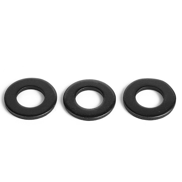 #6 x 0,375\" OD SAE Sorte Flade Skiver - 100 stk 18-8 (304) Rustfrit Stål Black #6 x 0.375"OD/304