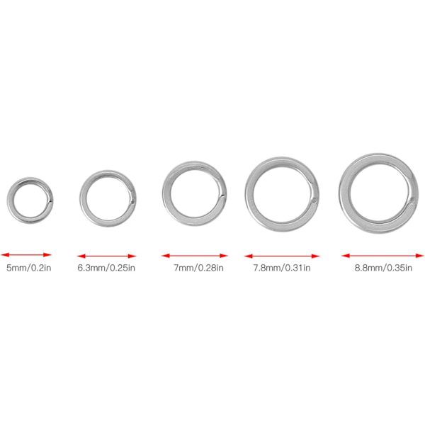 Fiske Split Ring, 200st Rustfritt Stål Dobbel Split Ring Connector Fiskeredskap Tilbehør Split Ring