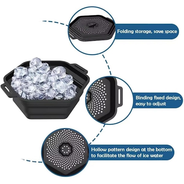 Breathe Arctic Ice Shower, Bärbar Isbadkar, Snabbkylande Silikonhink Black-a