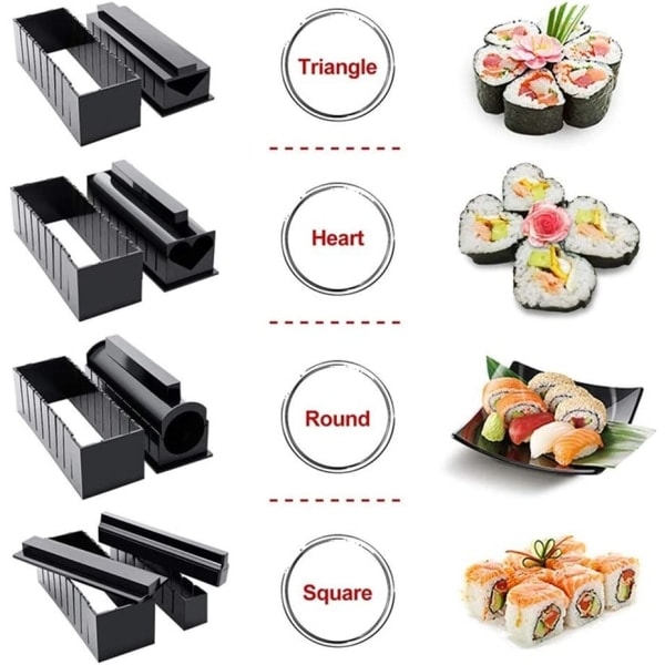 Sushi Maker -setti 10 osaa - Täydellinen Sushi-valmistussetti DIY