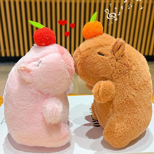 Laulava Capybara plyysiavainperä - luova musiikkipehmolelu riipus, reppukoriste Allt