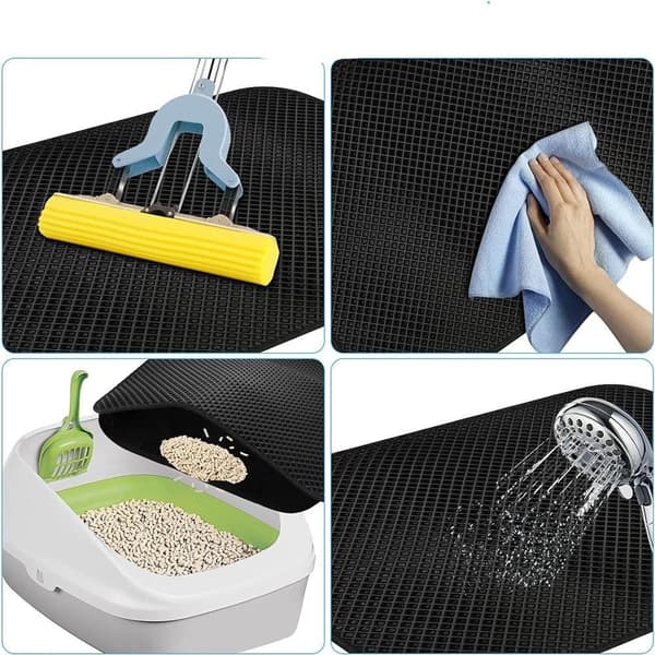 Cat Litter Mat with Honeycomb Design, Non-Slip and Waterproof, Multiple Sizes Grå 45*30cm