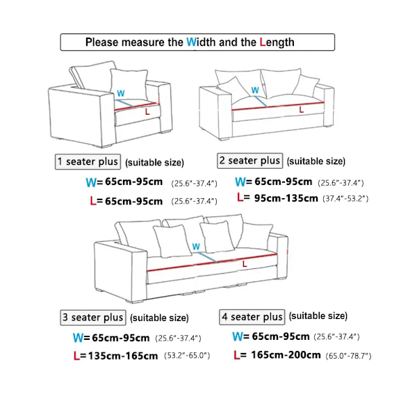 1 ST Stretch-sædesovertræk til dagligstueunderlag Beskyttelsesovertræk Elastisk printet cover Universal til alle årstider jianyuefeng Plus(L)