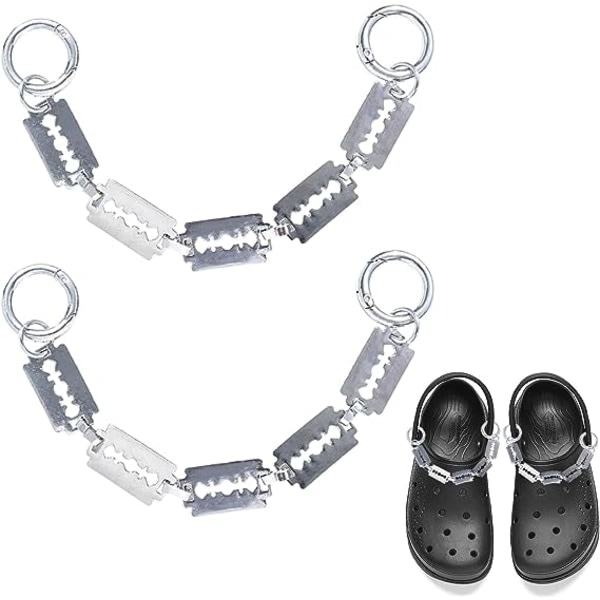 2 ST Croc Charms Halsband för coola kvinnor och tjejer - Punk Style Blade