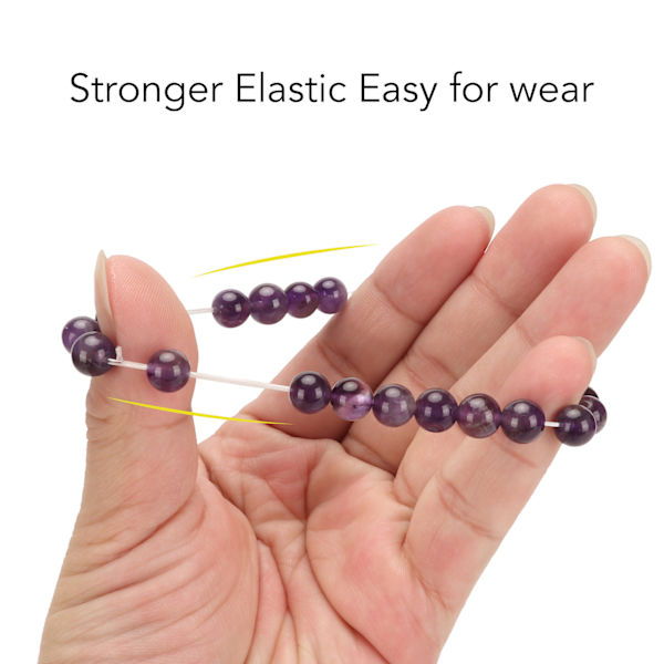 Elegant perlearmbånd med diameter på 8 mm - strækbart armbånd med naturlige krystaller til unisex meditation, dekompression og gave - ametyst Amethyst