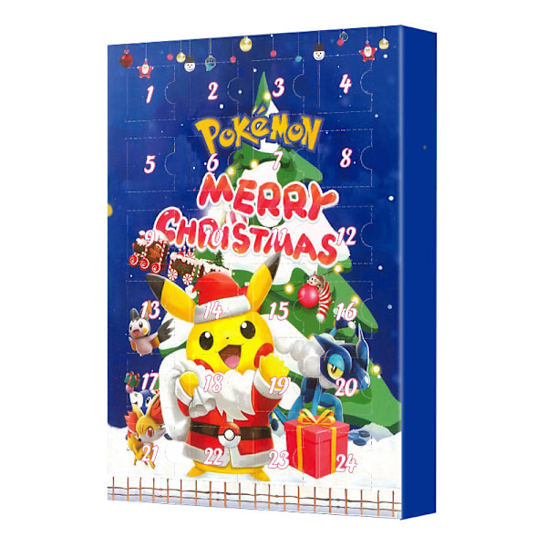 Jul Adventskalender 24 st Kawaii Actionfigurer Pikachu Modelldocka Samling Barnleksaker För Pojkar Present pattern-calendarC