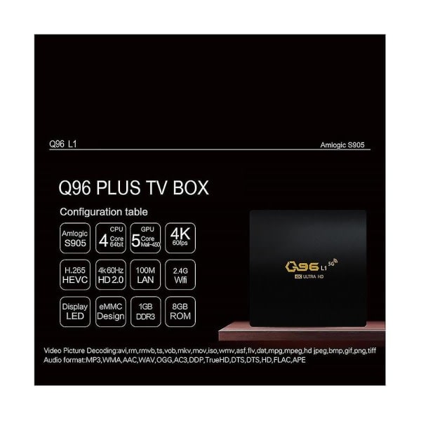 CQBB Q96 L1 Tv Box 4k Network Tv Set Top Box Wifi Network Set Top Box Core 1gb+8gb Android Media Player