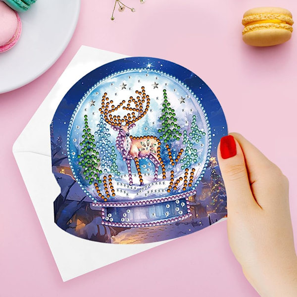 Joulu Diamanttitaidekorttisetti, 12/8/6/4 pakkaus, DIY Käsintehty Kristalli Kortit HK050
