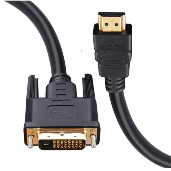 CQBB HDMI till DVI, guldpläterad HDMI till DVI-kabel kompatibel för dator, stationär, bärbar dator, PC, bildskärm, projektor, HDTV