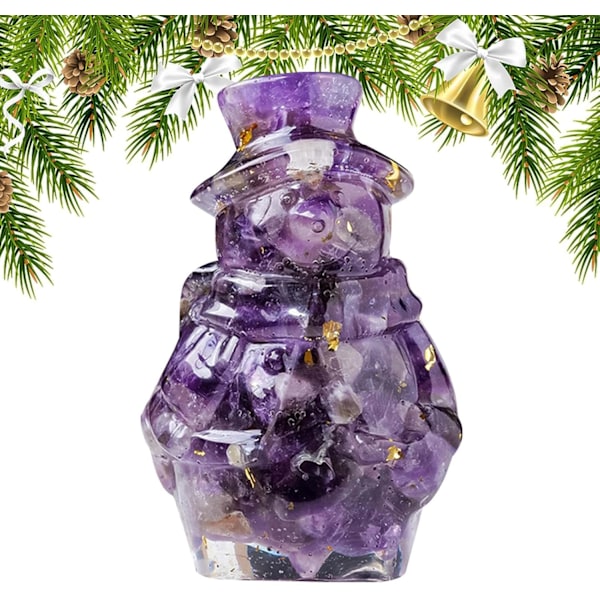 Amethyst Krystal Snemand Figur - 3D Julekollektion Miniature Amethyst
