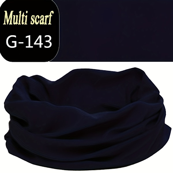 Enkel enfärgad halsdamask Stretchig Sport Infinity Scarf Höst Vinter Vindtät Varm Mask Marinblå