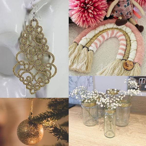 100 m kulta Lankaa, 1,5 mm metallilankaa, DIY-käsityö