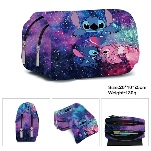 Anime Stitch Fullt Tryckt Flik Penna Väska Papperslåda Pencil Fall Primär Och Sekundär Skola Student Väska Tecknade T