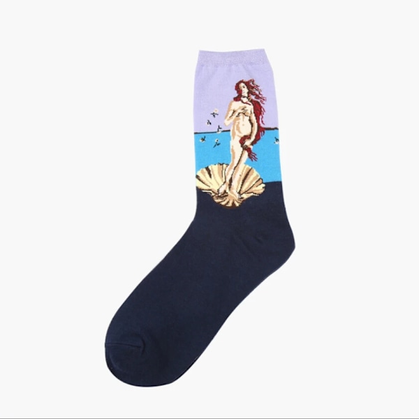 1 Par Höst Vinter Retro Herrstrumpor Par Strumpor Ny Konst Van Gogh Väggmålning Världsberömd Oljemålningsserie Roliga Strumpor 9